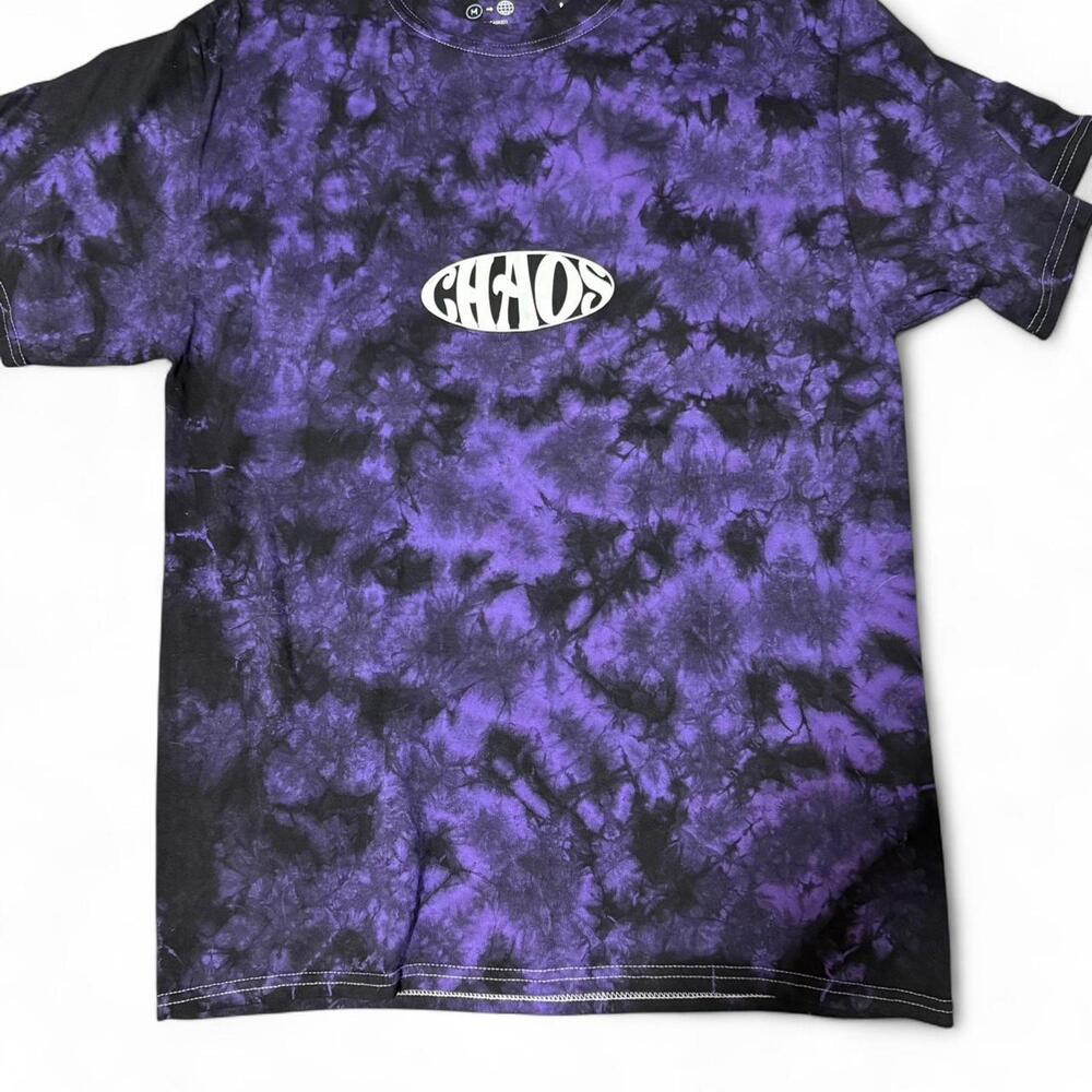 Vitriol tie-dye t-shirt in black and purple
